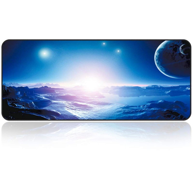 Qisan Large Gaming Mouse Pad Extended Size Mousepad for Computer Desktop PC Laptop 31.5"x11.8"x0.15" Keyboard Pad Desk Pad with Anti-Slip Rubber Base | Large Desk Mat for Keyboard and Mouse-Space - Image 1